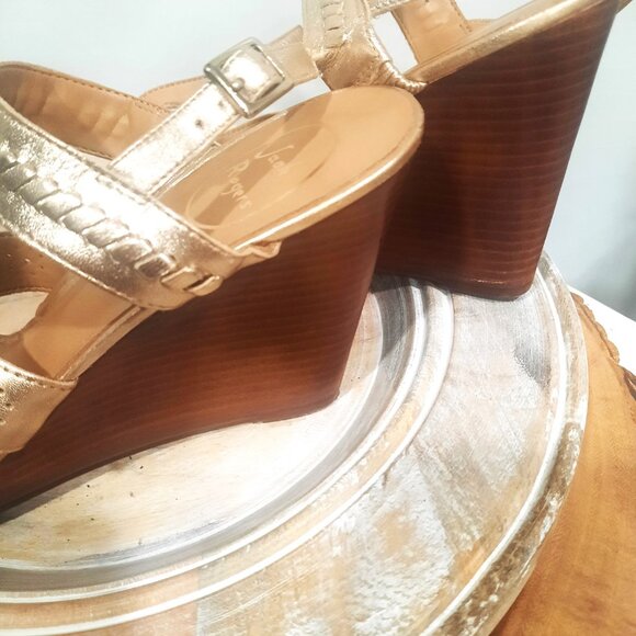 Women's Jack Rogers Platinum Wedge Sandals Size 11M msrp $122 - Picture 9 of 12